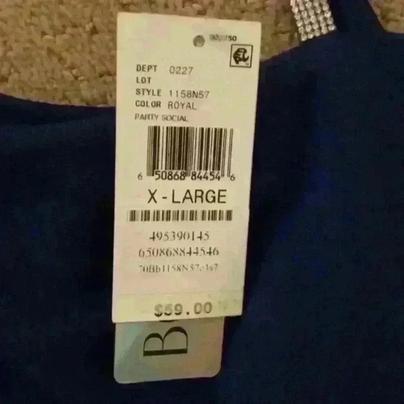 ** NWT** BCX PARTY DRESS WITH RHINESTONE STRAP SIZE XL - Picture 5 of 10